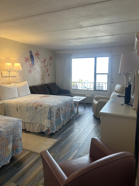 Living room with beautiful tile floor